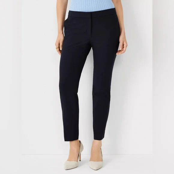 NWT Ann Taylor The Ankle Midrise Pants, Dark Navy, 10 Curvy, Office Workwear - Picture 2 of 14